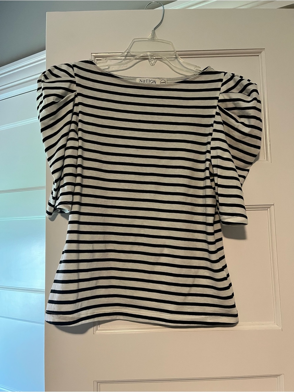 NWOT Nation LTD Emery Boat Neck Top in Crosswalk Stripe Size XS - Picture 7 of 8